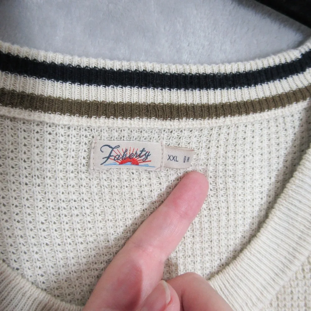 Faherty XXL Womens Crew Neck Striped Pullover Sweater Organic Cotton Cashmere - Picture 6 of 10